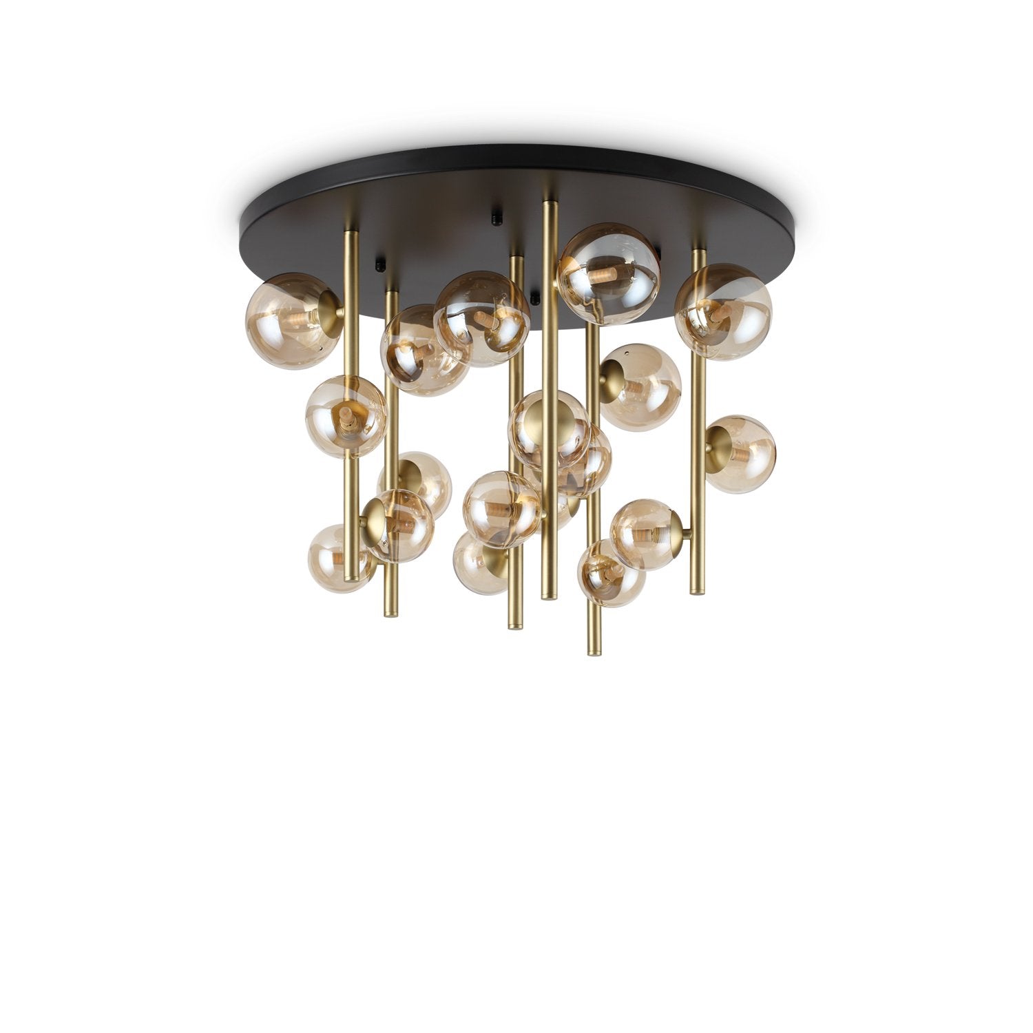 Plafoniera Contemporanea Perlage Metallo Nero 18 Luci G9 15W 3000K Ip20