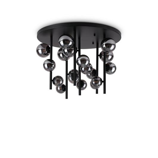 Plafoniera Moderna Perlage Metallo Nero 18 Luci G9 15W 3000K