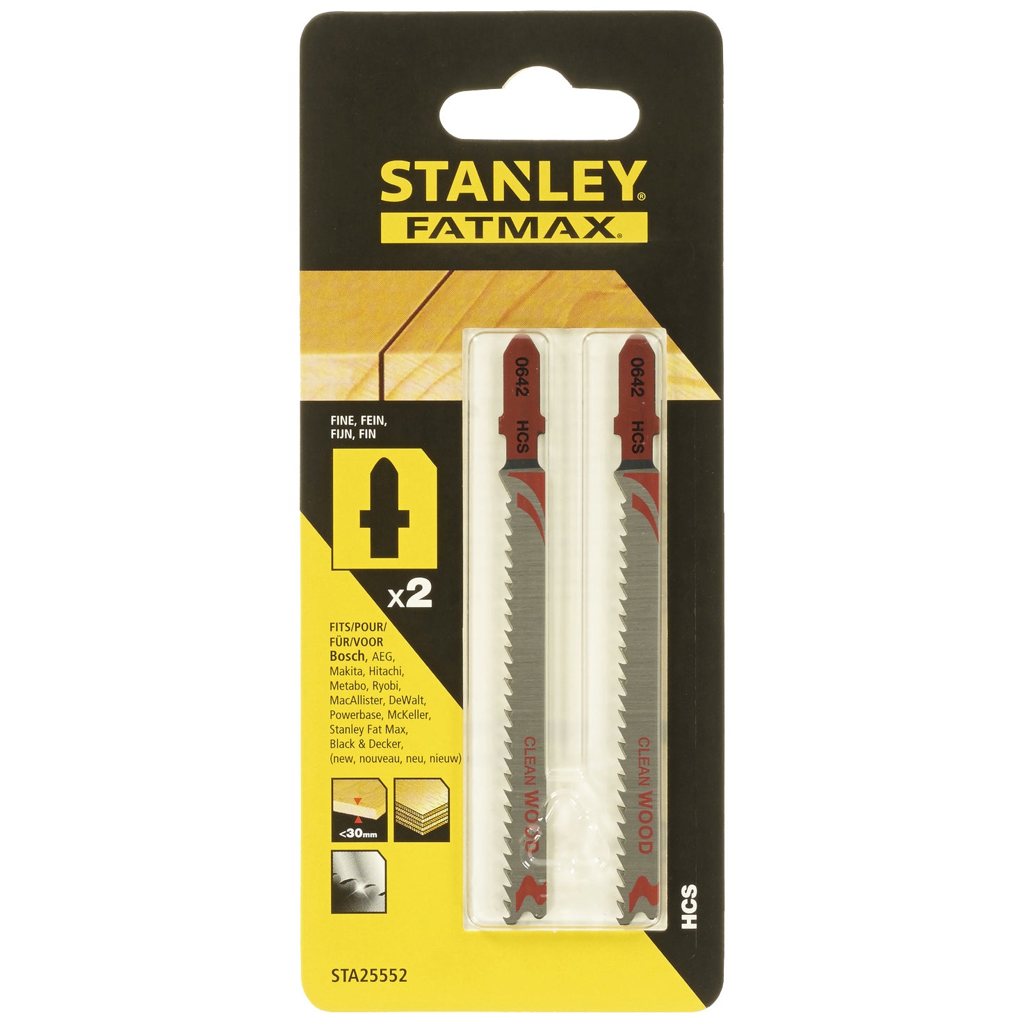 PIRANHA/STANLEY STA25552 (X25552) 2 LAME LEGNO T/FINE ATT. A T STANLEY CF 1,0