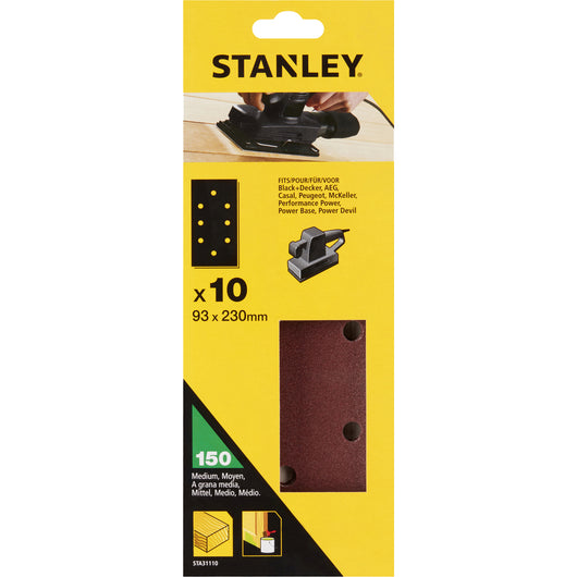 PIRANHA/STANLEY STA31110 (X31110) 10 FOGLI FOR.B+D 93X230 GR.150 STANLEY CF 1,0