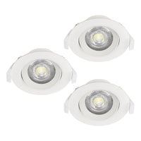 Faretto Ad Incasso Moderno Sartiano Policarbonato Bianco 3 Luci Led 4,6W