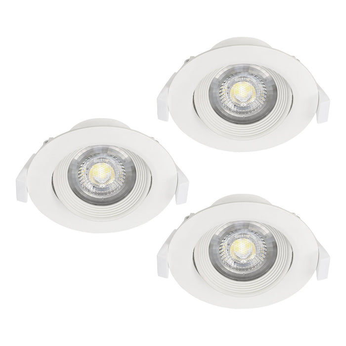 Faretto Ad Incasso Moderno Sartiano Policarbonato Bianco 3 Luci Led 4,6W