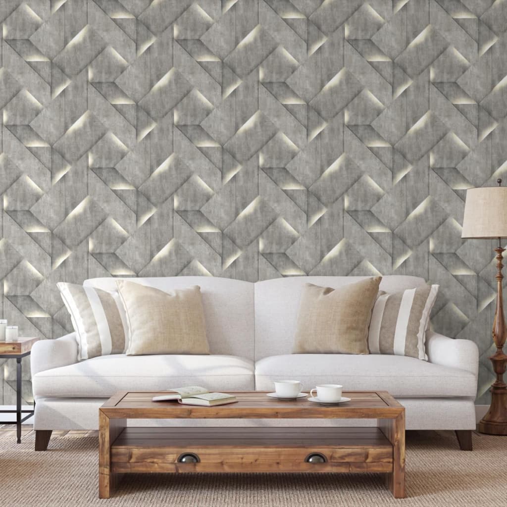 DUTCH WALLCOVERINGS Carta da Parati Onyx Grigio Scuro 442577