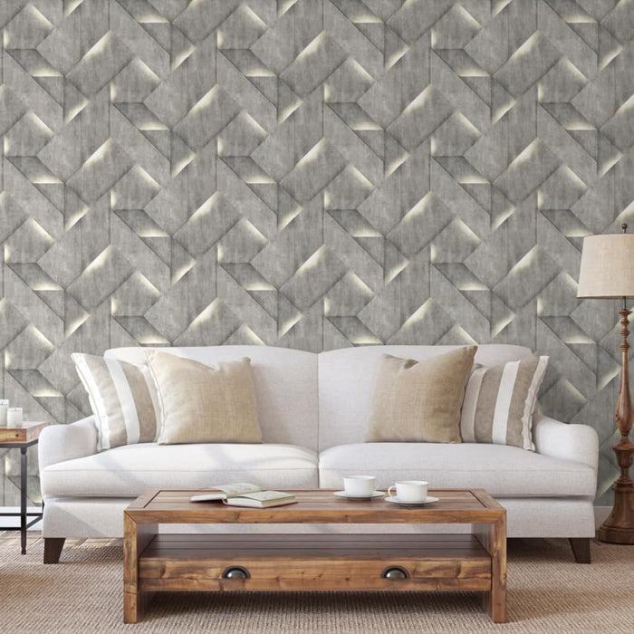 DUTCH WALLCOVERINGS Carta da Parati Onyx Grigio Scuro 442577