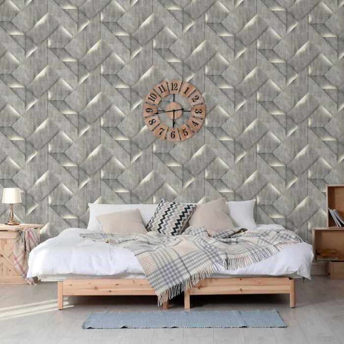 DUTCH WALLCOVERINGS Carta da Parati Onyx Grigio Scuro 442577