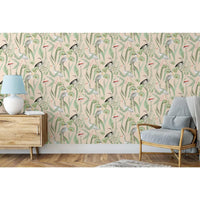 DUTCH WALLCOVERINGS Carta da Parati "Chevron" Crema e Menta 442563