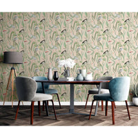 DUTCH WALLCOVERINGS Carta da Parati "Chevron" Crema e Menta 442563