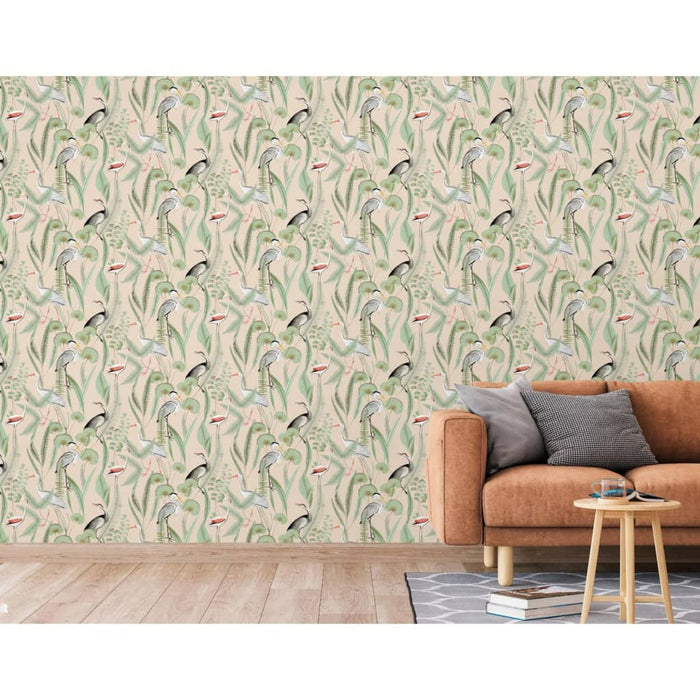 DUTCH WALLCOVERINGS Carta da Parati "Chevron" Crema e Menta 442563