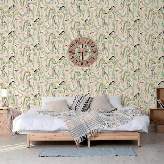 DUTCH WALLCOVERINGS Carta da Parati "Chevron" Crema e Menta 442563