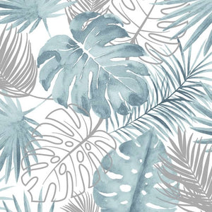 DUTCH WALLCOVERINGS Carta da Parati Motivo Foglie di Monstera Blu