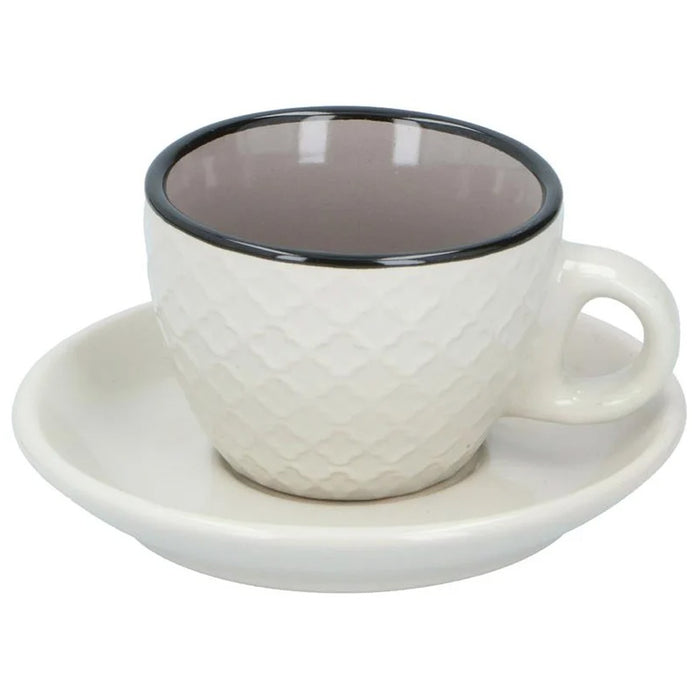 Set 4 PZ Tazzine con Piattini da Caffe' e te' Alpina Colorate in Ceramica