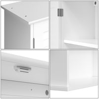 Mobile Mobiletto Armadietto Bagno Portaoggetti Con 2 Ante Legno Bianco 60x20x70