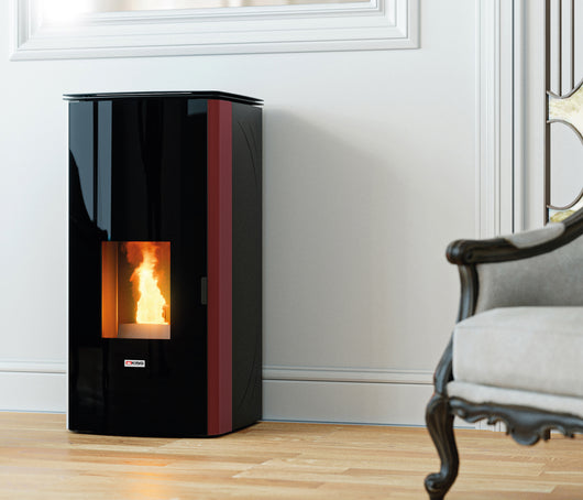 STUFA PELLET KING 17DD IDRO KW17 55x59x109cm BORDEAUX