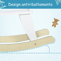 Cavallo a Dondolo per Bambini 68x26,5x48 cm in Legno Bianco