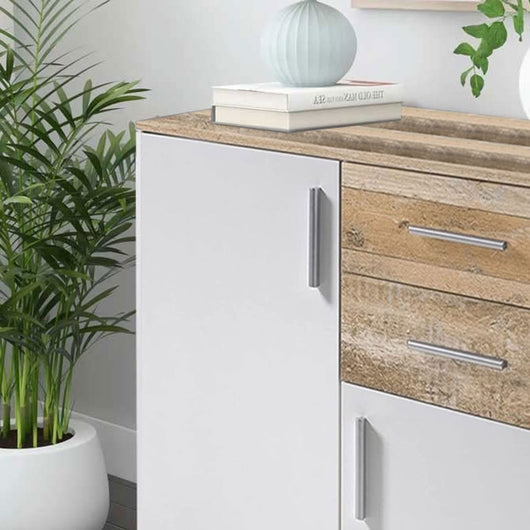 Mobile Madia con Cassetti Ante 2 Ripiani Mobiletto Credenza Cucina Bagno Moderna