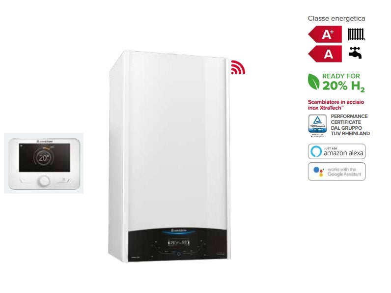 Caldaia Ariston a condensazione Genus One+ Net 30 kW Low NOx Metano o Gpl con Kit fumi omaggio Sensys HD DI SERIE Wi-Fi Alexa e Google Home - NOVITA 