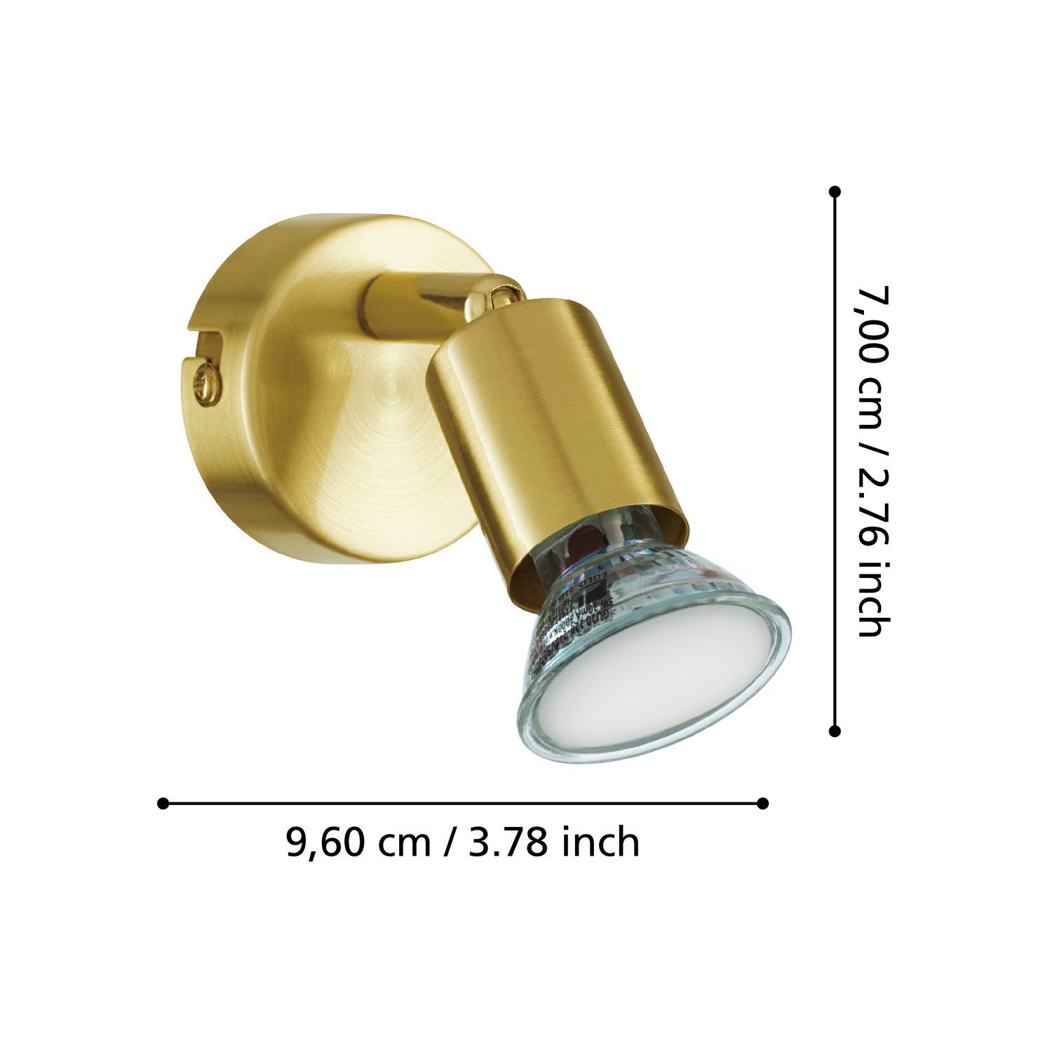 Spot Moderno Buzz Led In Acciaio Ottone 1 Luce Gu10 2,8W Ip20