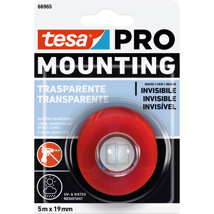 TESA NASTRO BIADES.MOUNTING PRO TRASP. MT.5X19MM.  PZ 12,0