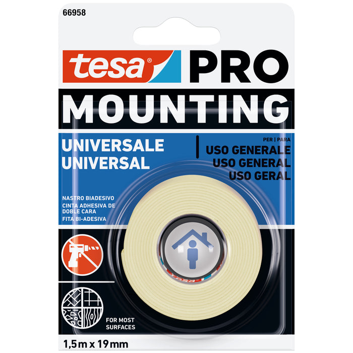 TESA NASTRO BIADES.MOUNTING PRO UNIVER.MT.1,5X19MM  PZ 12,0