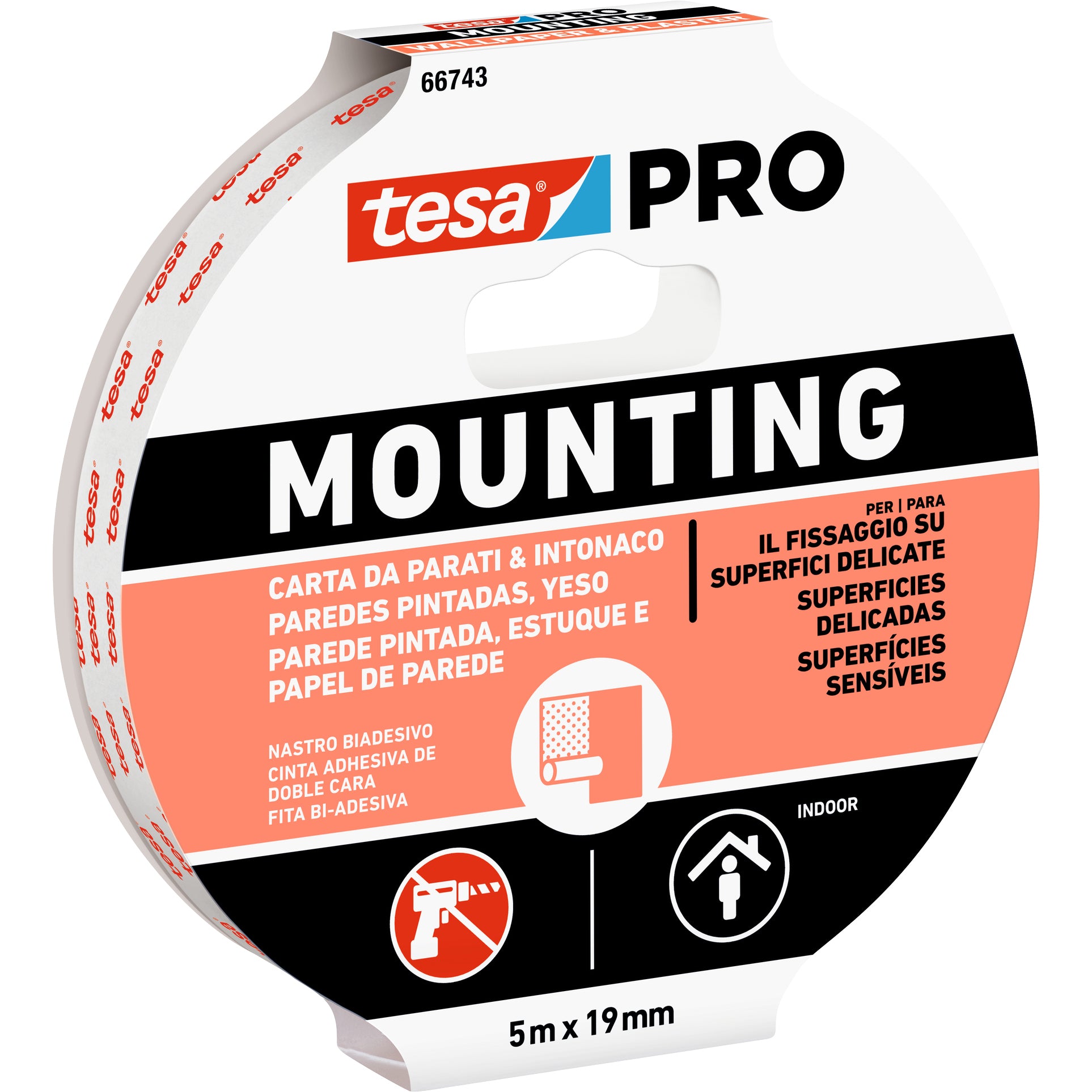 TESA NASTRO BIADES.MOUNTING PRO MURO MT.5X19MM.  PZ 10,0