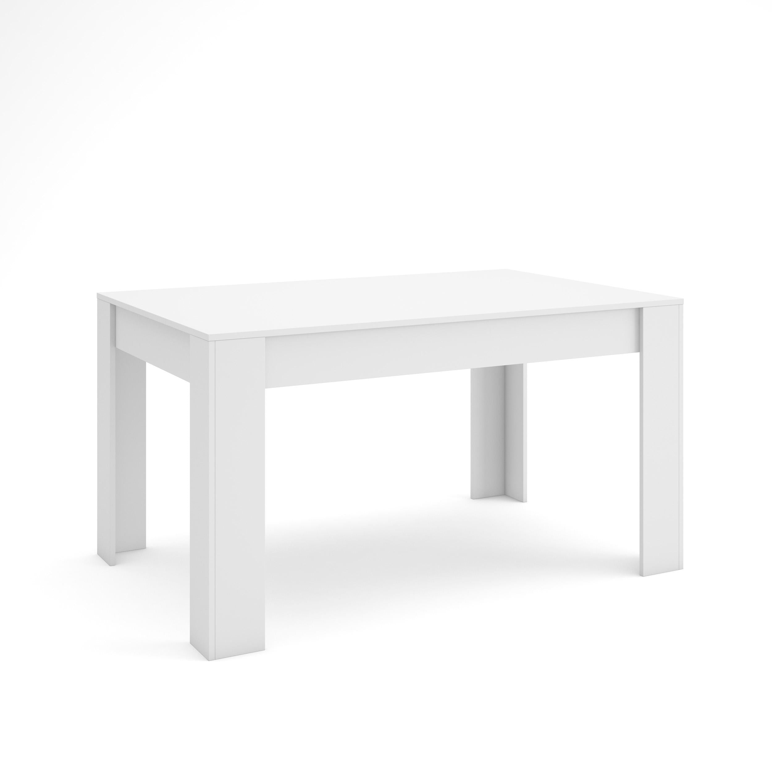 Tavolo da Pranzo, 140x90x76cm, Per 6 persone, Tavolo Cucina, Bianco RF3652