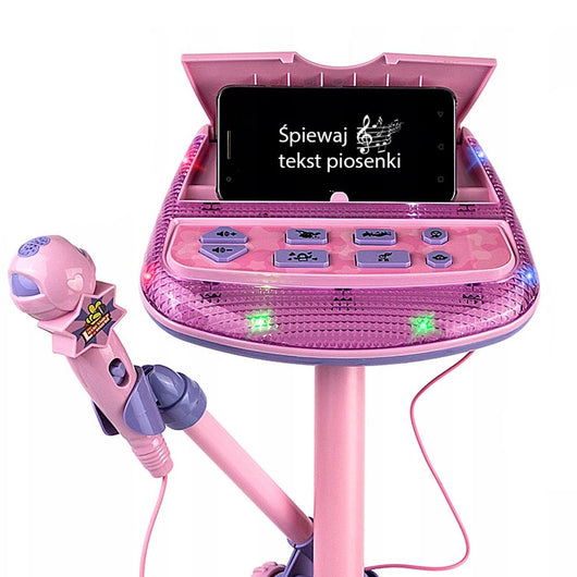 Microfono Karaoke Giocattolo Bambini con Attacco MP3 Smartphone Asta Regolabile