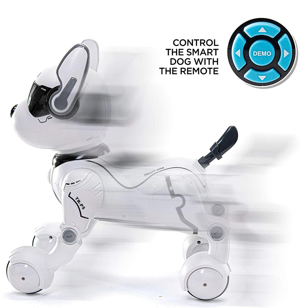 Cane Robot Radiocomandato Cagnolino Interattivo Giocattolo Bambini Comand Vocali