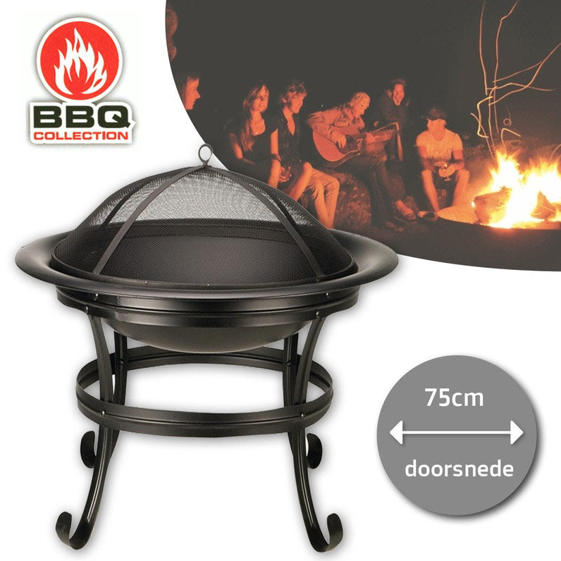 Braciere a Carbone Giardino 75x58,5cm Acciaio Brunito Brace + Parascintille BBQ