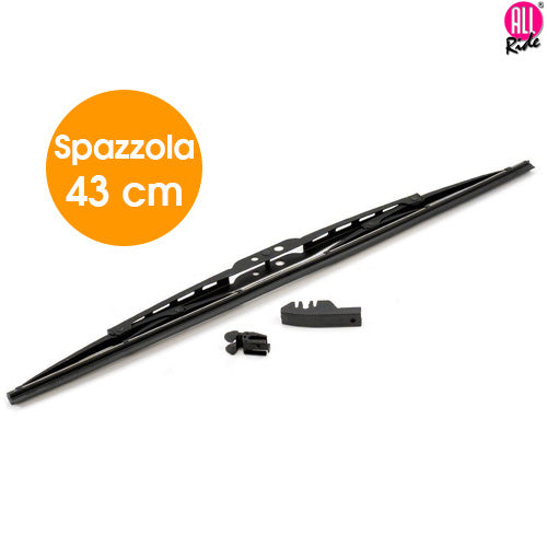 Spazzola Tergicristallo Standard Singola per Auto in Metallo e Gomma 43 cm