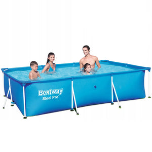 Piscina Rettangolare Fuori Terra Bestway Struttura in Acciaio 300x201x66cm 3300L