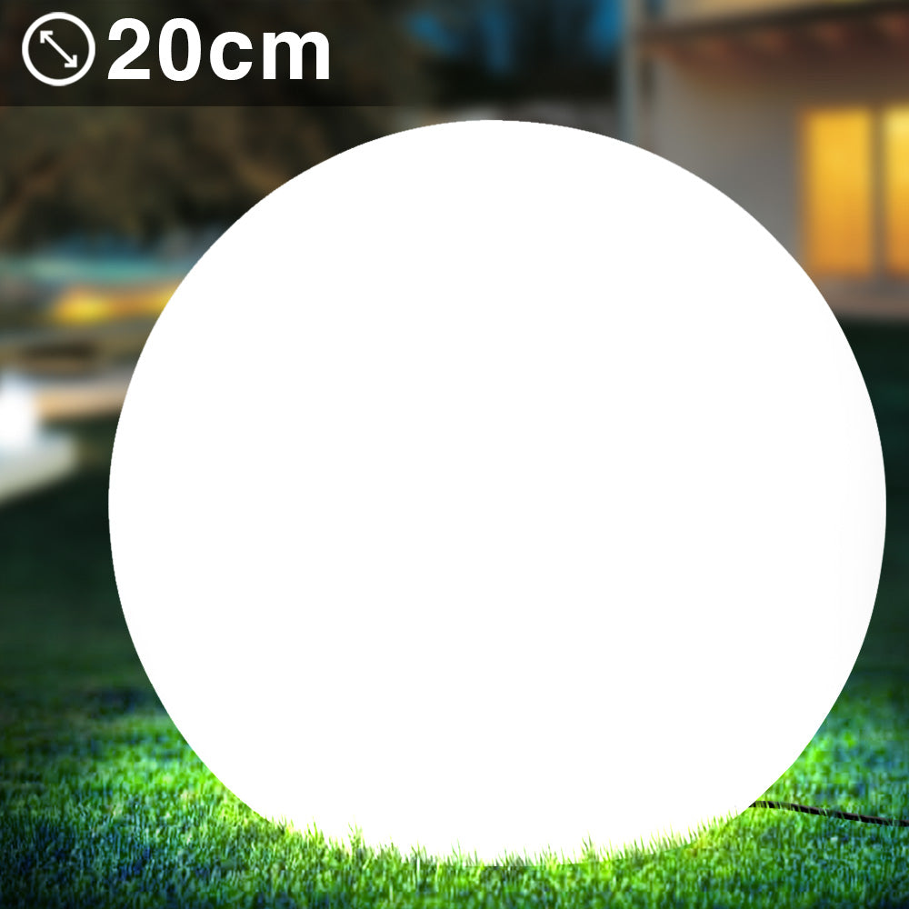 Lampada Sfera da Giardino 20cm Luce Illuminazione Esterno Attacco E27 Bianco