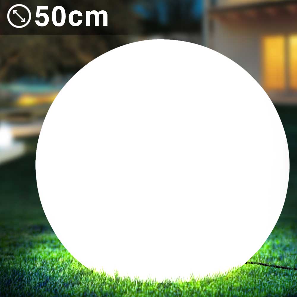 Lampada Sfera da Giardino 50cm Luce Illuminazione Esterno Attacco E27 Bianco