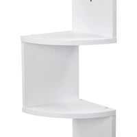 Libreria Scaffale Mensole Parete Angolare Moderna 5 Ripiani ad Angolo Bianco