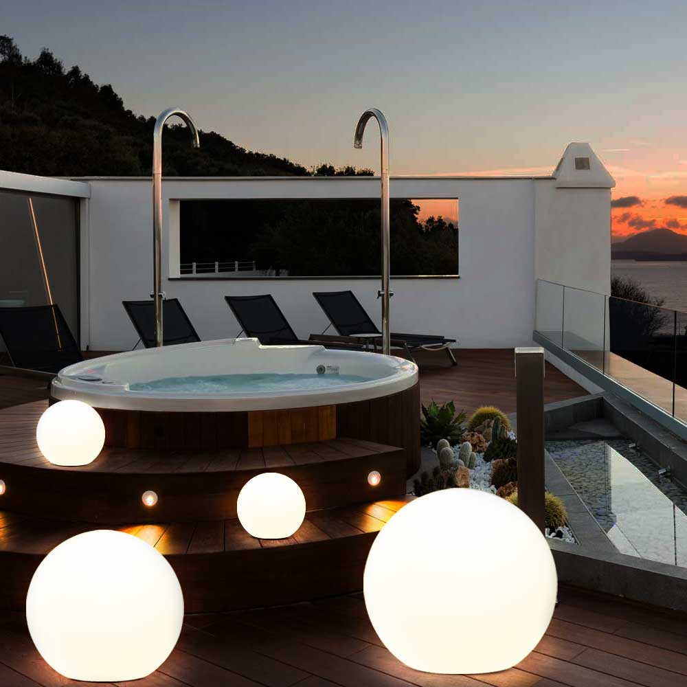 Lampada Sfera da Giardino 50cm Luce Illuminazione Esterno Attacco E27 Bianco