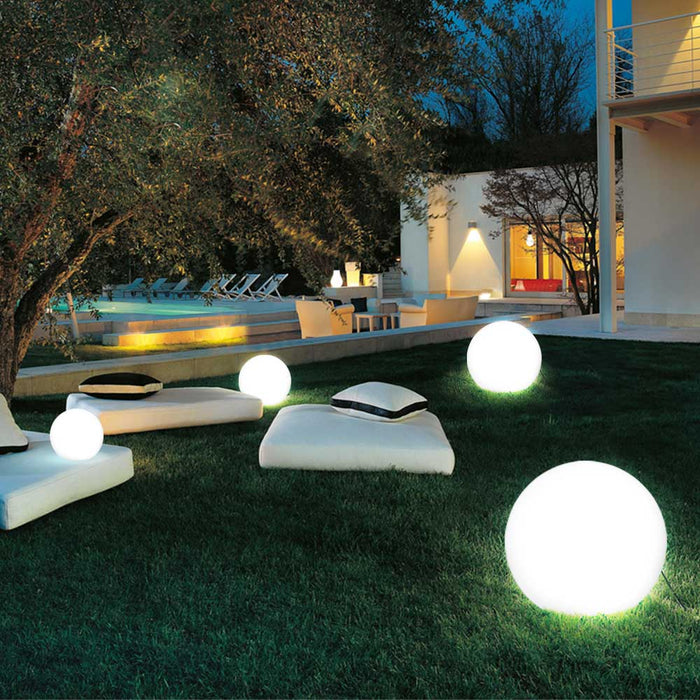 Lampada Sfera da Giardino 30cm Luce Illuminazione Esterno Attacco E27 Bianco