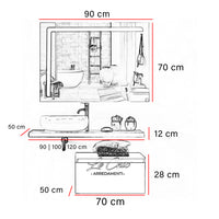 Mobile bagno moderno StyleFusion - 100 cm Celeste polvere