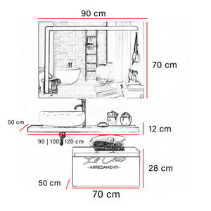 Mobile bagno moderno StyleFusion - 100 cm Celeste polvere