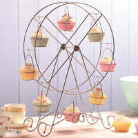 Alzata Stand Porta Cupcake Ruota Panoramica Alzatina 8 Posti Dolci Muffin Metall