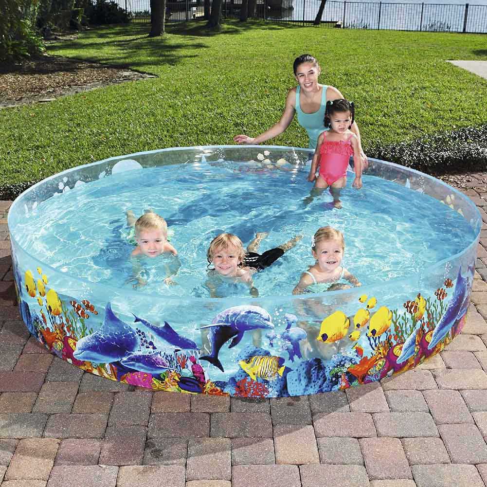 Piscina Rigida Per Bambini Fantasia Mare Rotonda 244x46cm Da Giardino Bestway