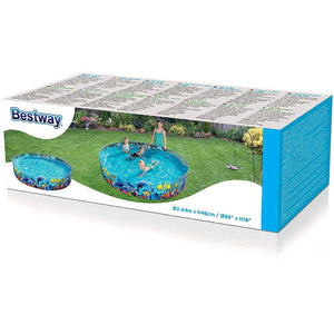 Piscina Rigida Per Bambini Fantasia Mare Rotonda 244x46cm Da Giardino Bestway