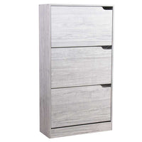 Scarpiera 3 Ante Ripiani Porta Scarpe Doppia Profondita Legno 63x24x115 Grigio