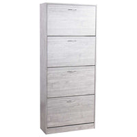 Scarpiera 4 Ante Ripiani Porta Scarpe Doppia Profondita Legno 63x24x150 Grigio