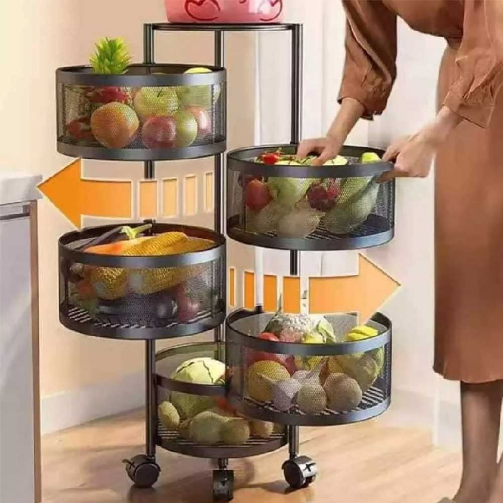 Carrello Trolley Cucina in Metallo 6 Ripiani 30x85 4 Ruote Salvaspazio Nero