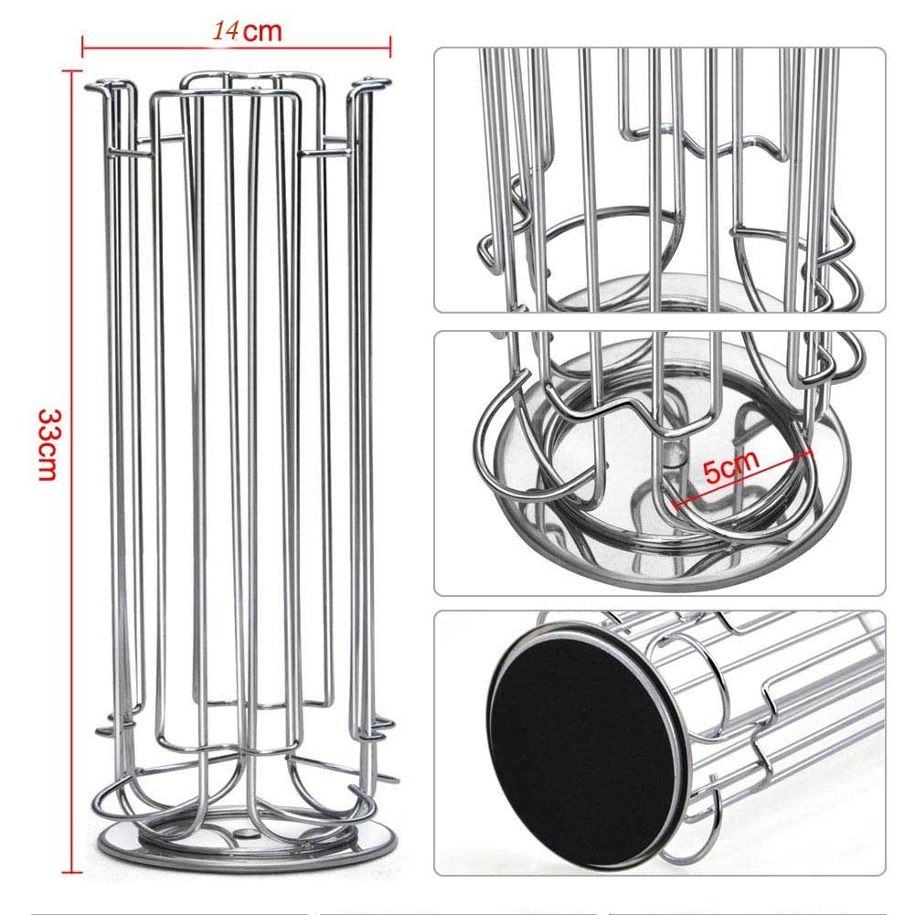 Stand Porta Capsule Dolce Gusto 24 Posti con Base Rotante Girevole in Metallo