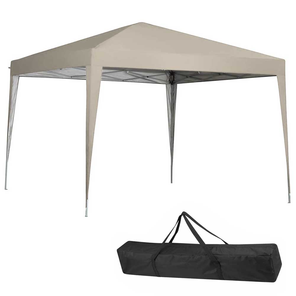 Gazebo 3x3 Pieghevole Impermeabile Richiudibile Fisarmonica Fiera mercato Beige