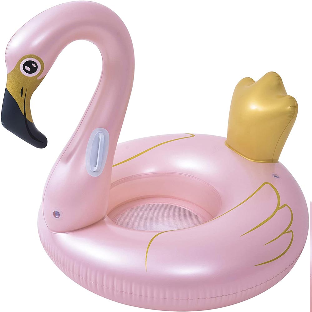 Ciambella Salvagente Cavalcabile Fenicottero Rosa Bambini 115cm Mare Piscina