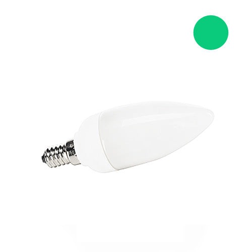 Lampadina forma Candela colore Verde 9W a Risparmio Energetico Attacco E14