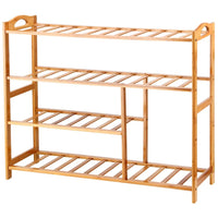 Scarpiera Scaffale Libreria Casa 5 Ripiani Legno Bambu 80x26x69cm Ingresso Casa