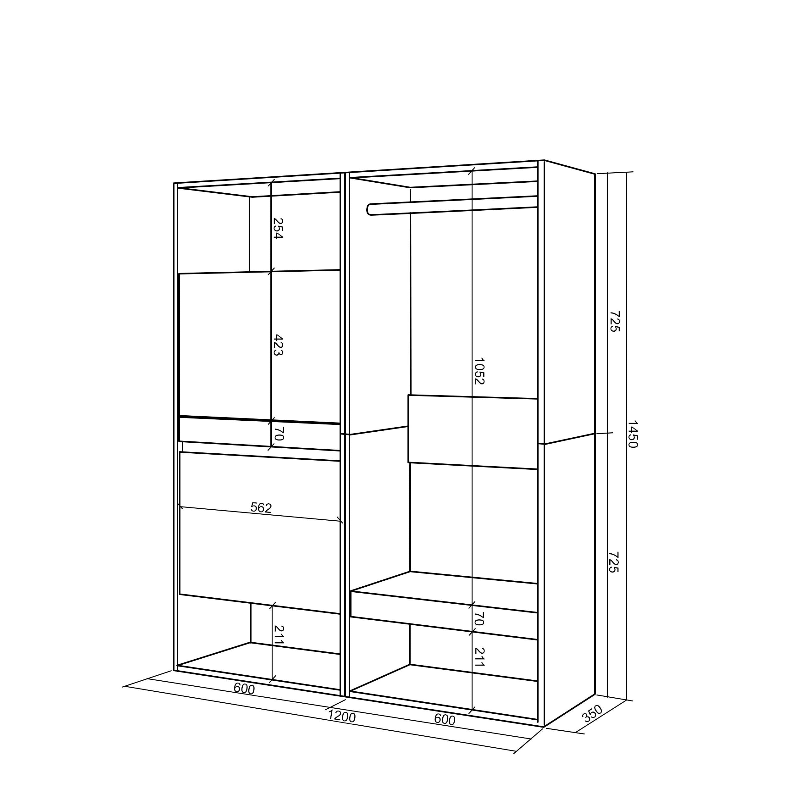 Scarpiera, 120x35x145 cm, Camera da letto, stanza, Armadio Aperto, Cemento , RF3519