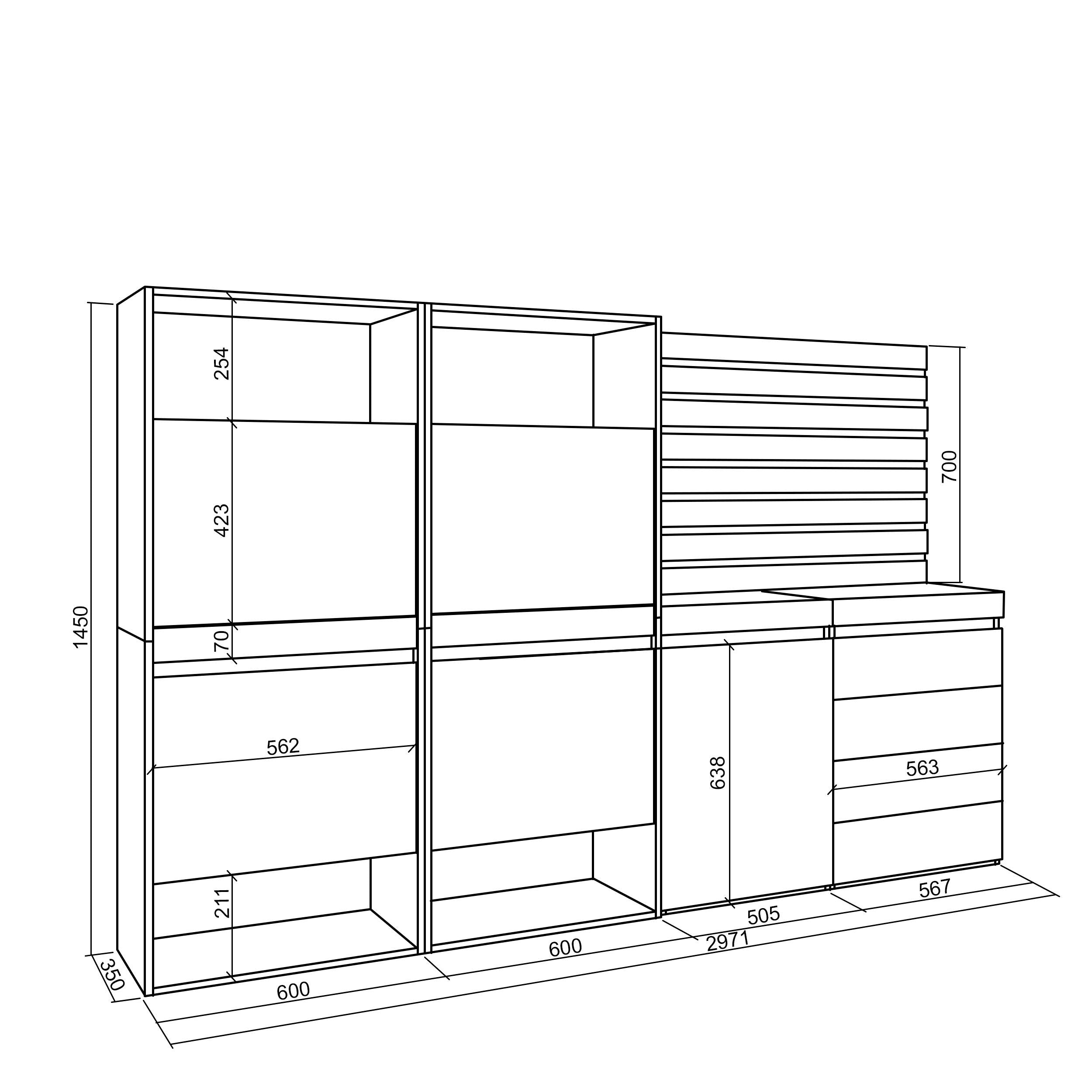 Scarpiera, 227x35x145 cm, Camera da letto, stanza, Cassettiera, Pannelli Decorativi, Cemento , RF3524